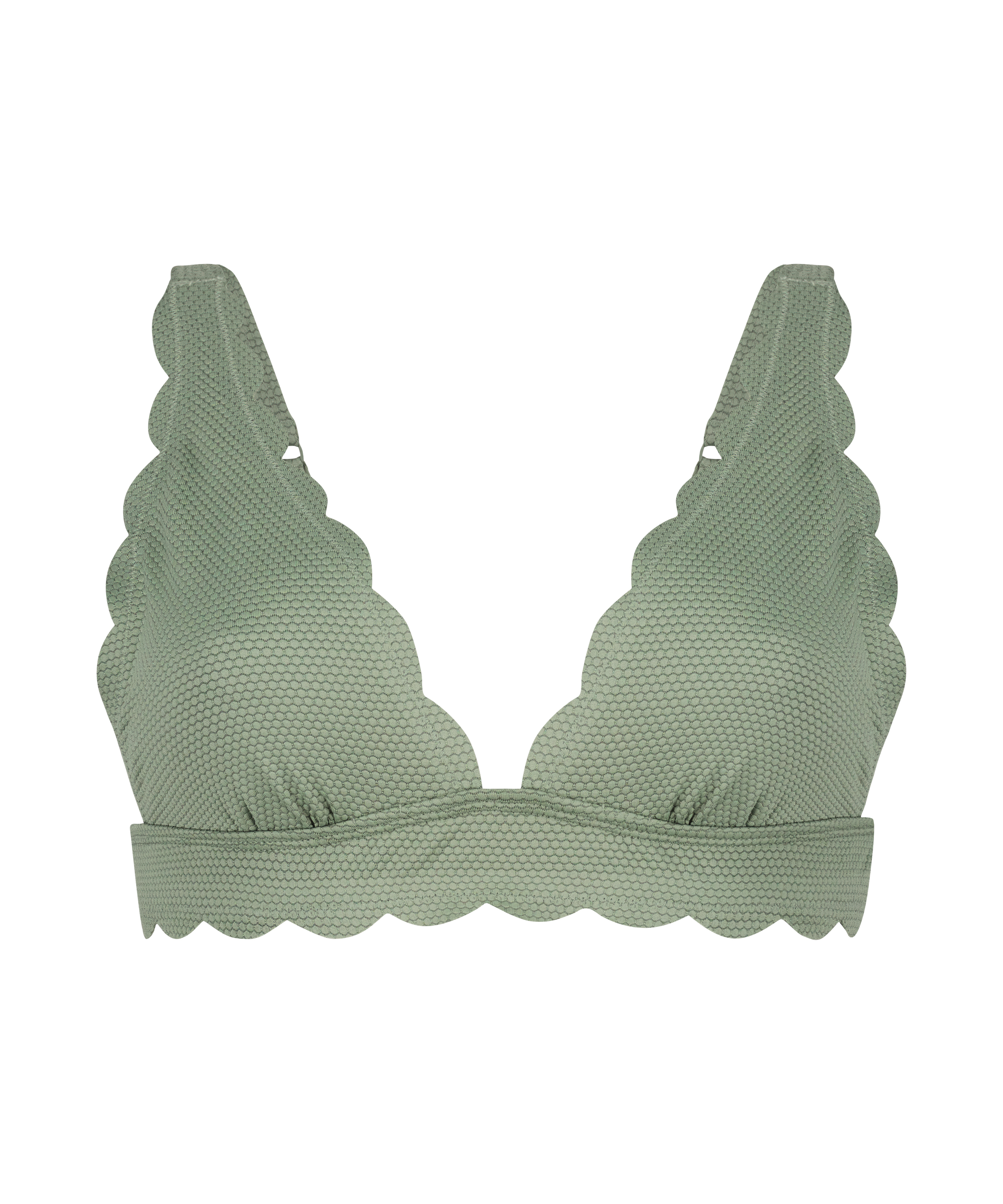 Triangel bikinitop Scallop, Groen, main