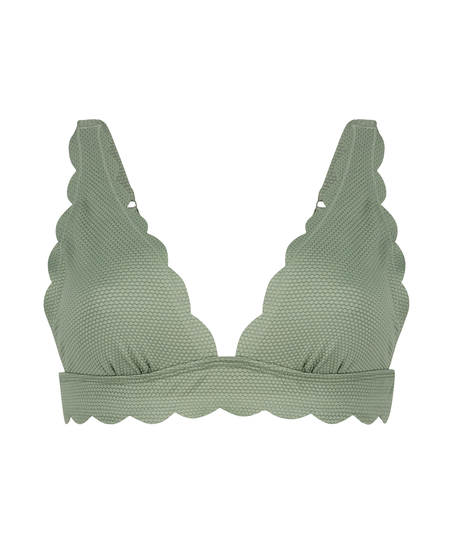 Triangel bikinitop Scallop, Groen
