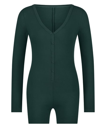 Jumpsuit Rib, Groen