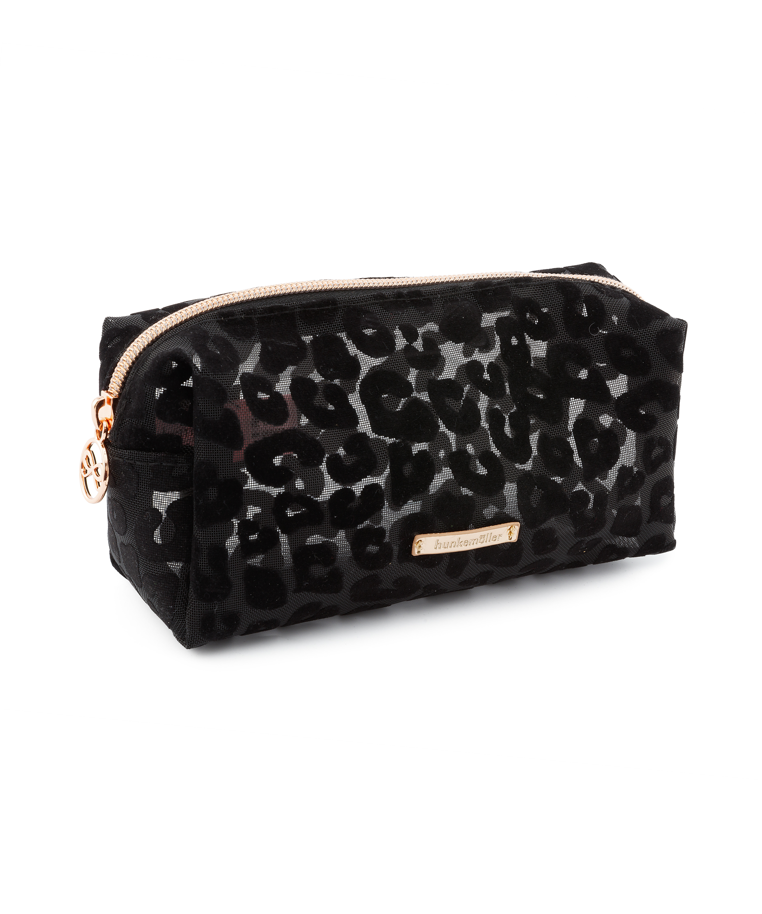 Make up tas mesh leopard, Zwart, main