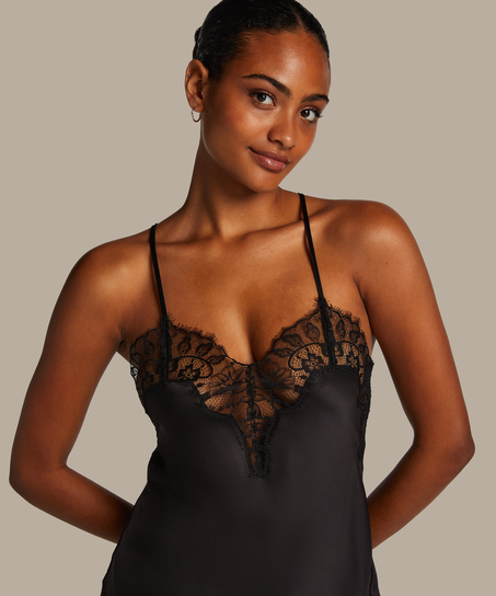 Slipdress Valerie, Zwart