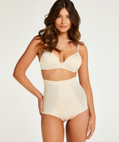 Culotte taille haute avec gaine sculptante en dentelle scuba - Level 3, Bronzage