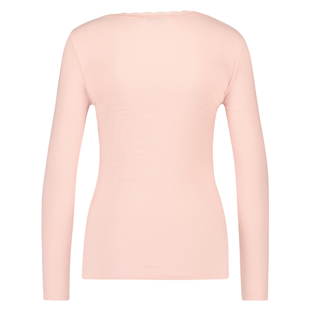 Top LS Rib R-neck, Rose