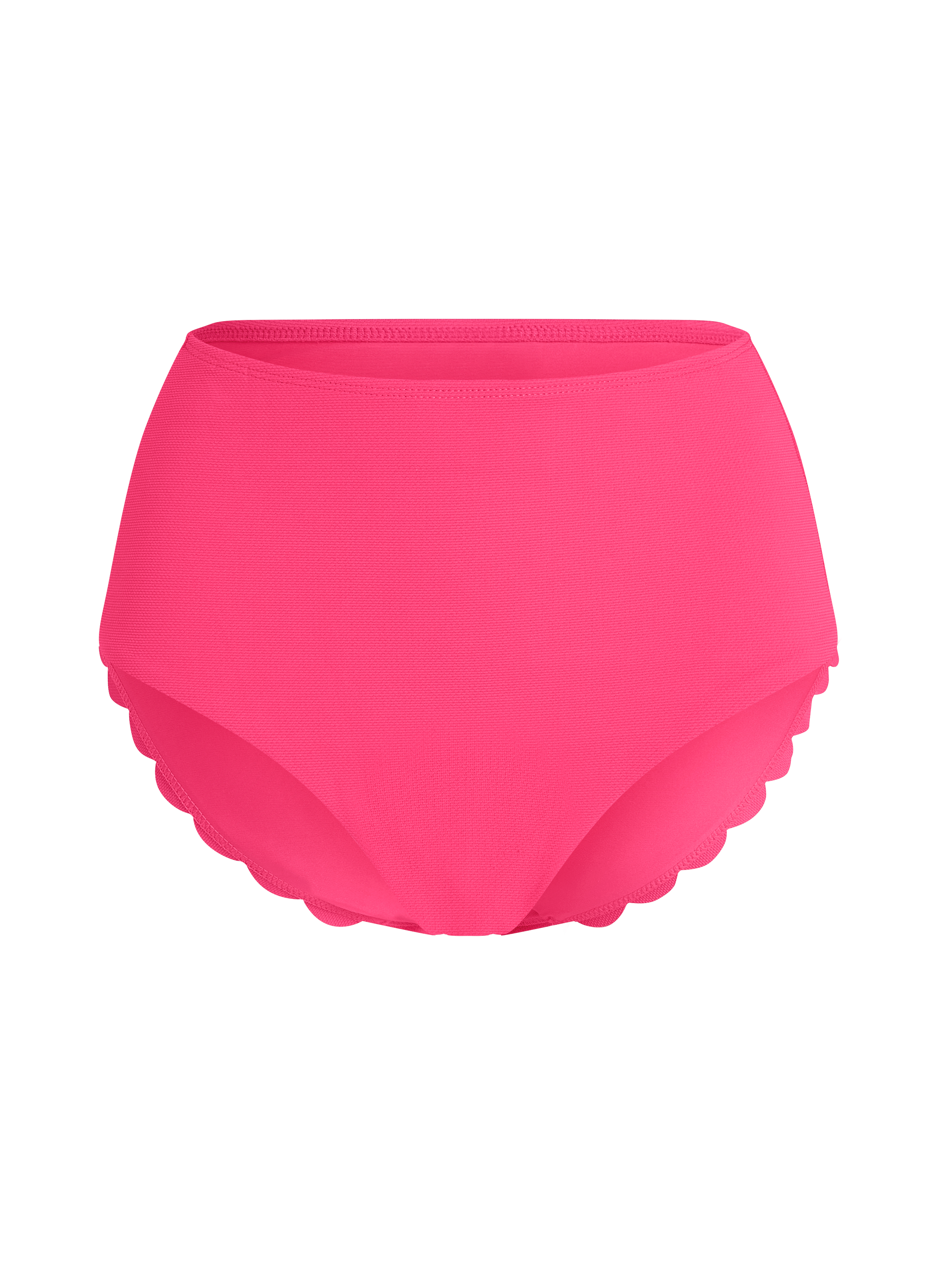 Bas de bikini Rio taille haute festonn&eacute;, Rose, main