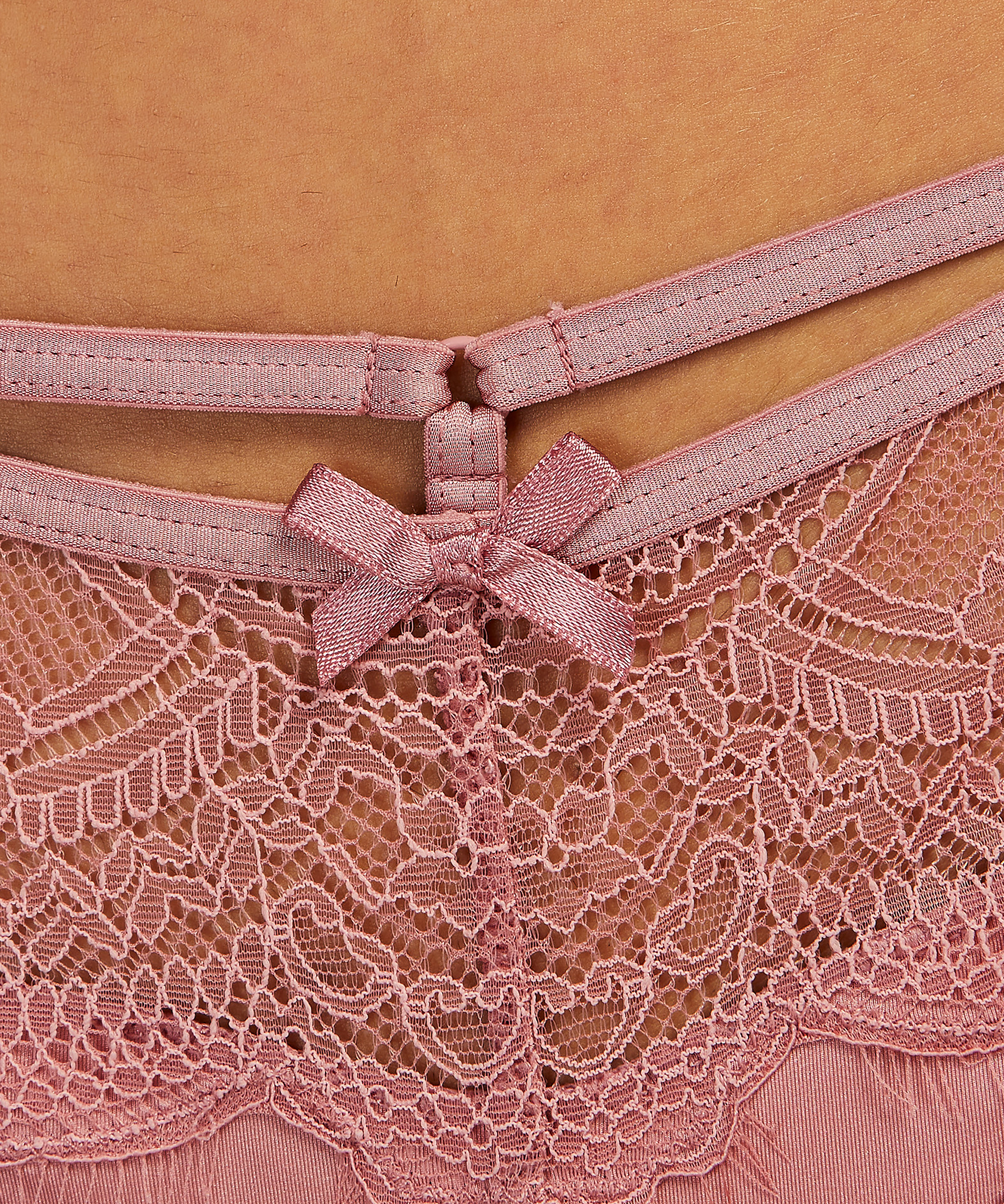 Boxer string Nathalie, Rose, main