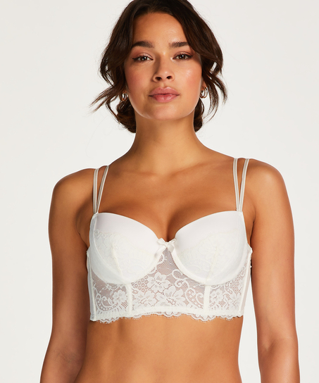 Soutien-gorge bustier préformé à armatures Catrin, Blanc