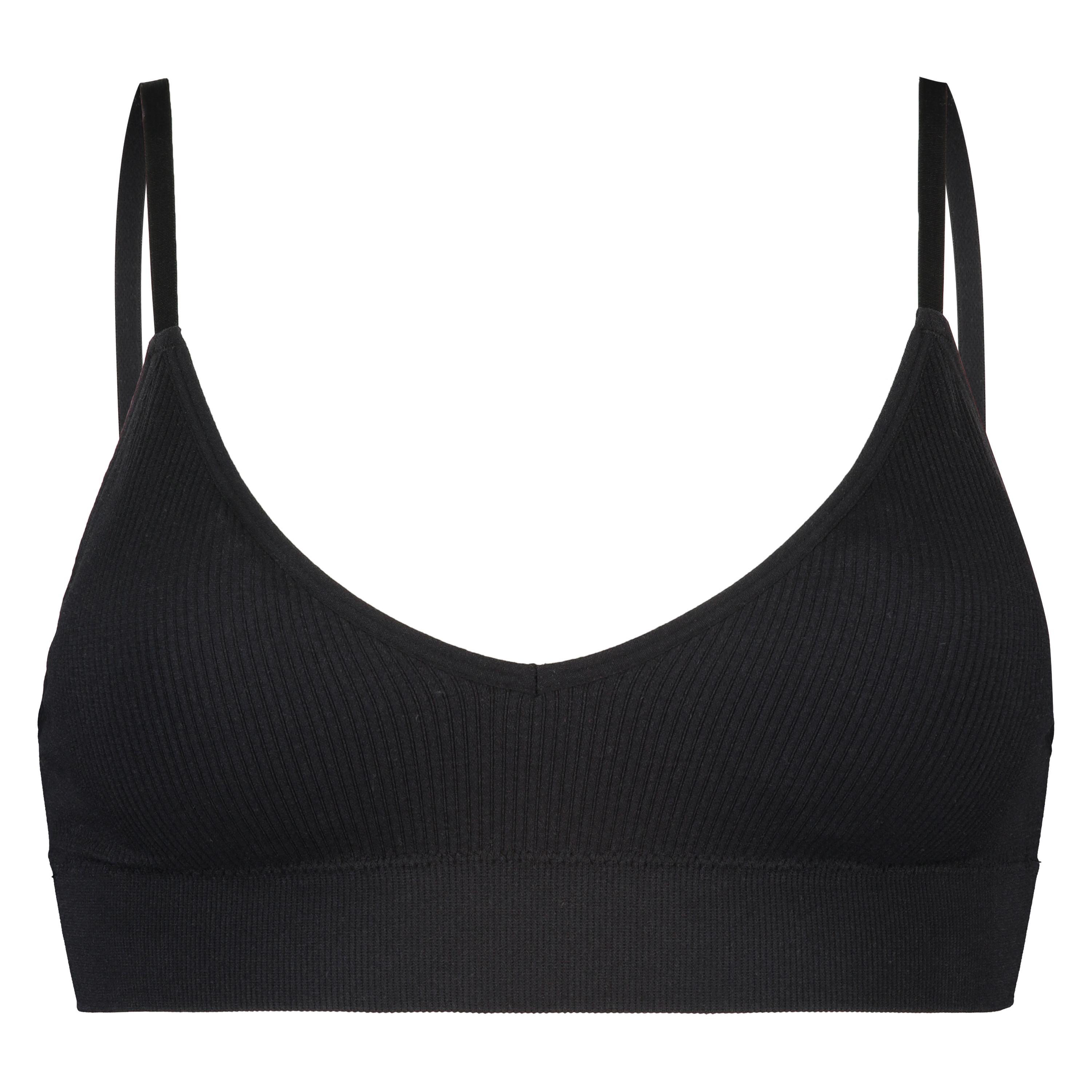 Naadloze bralette, Zwart, main