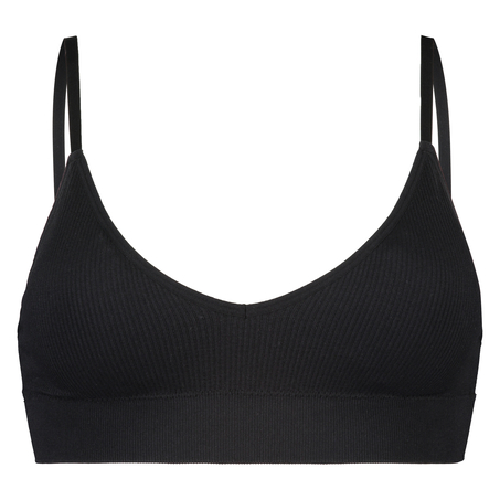 Naadloze bralette, Zwart