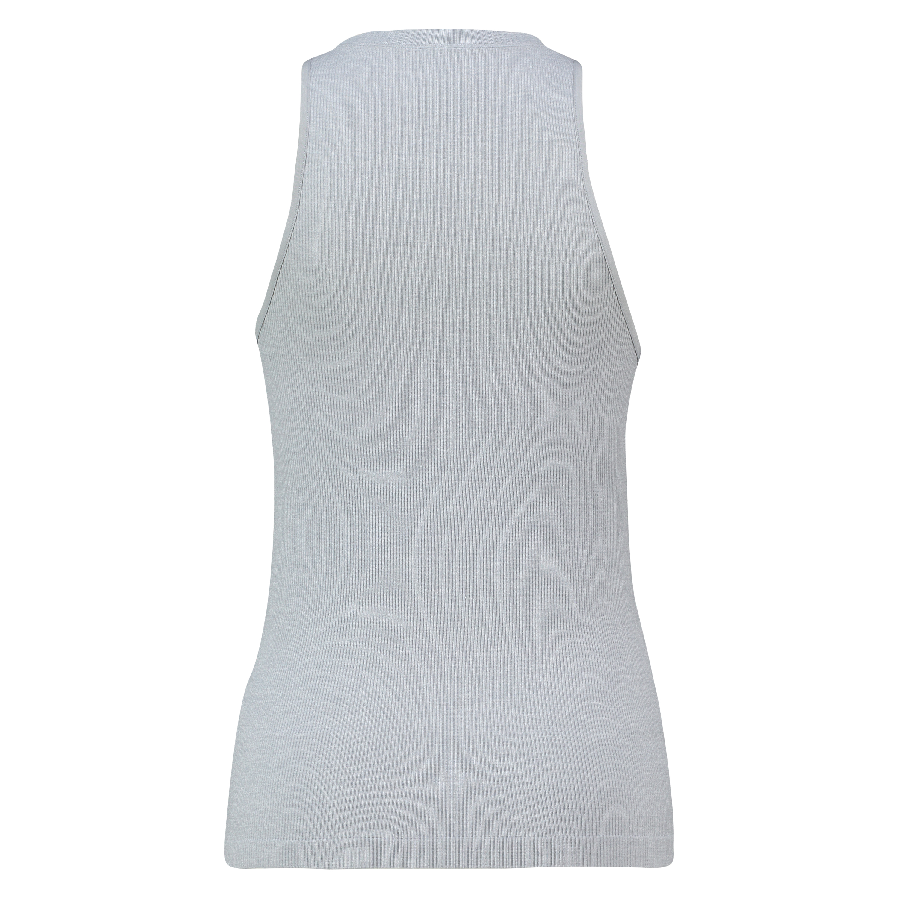 Naadloze high neck ribtop, Grijs, main