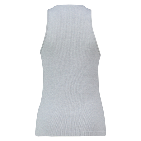 Naadloze high neck ribtop, Grijs
