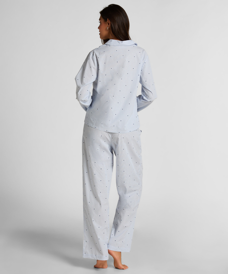 Pantalon Cotton Stripe Heart, Bleu