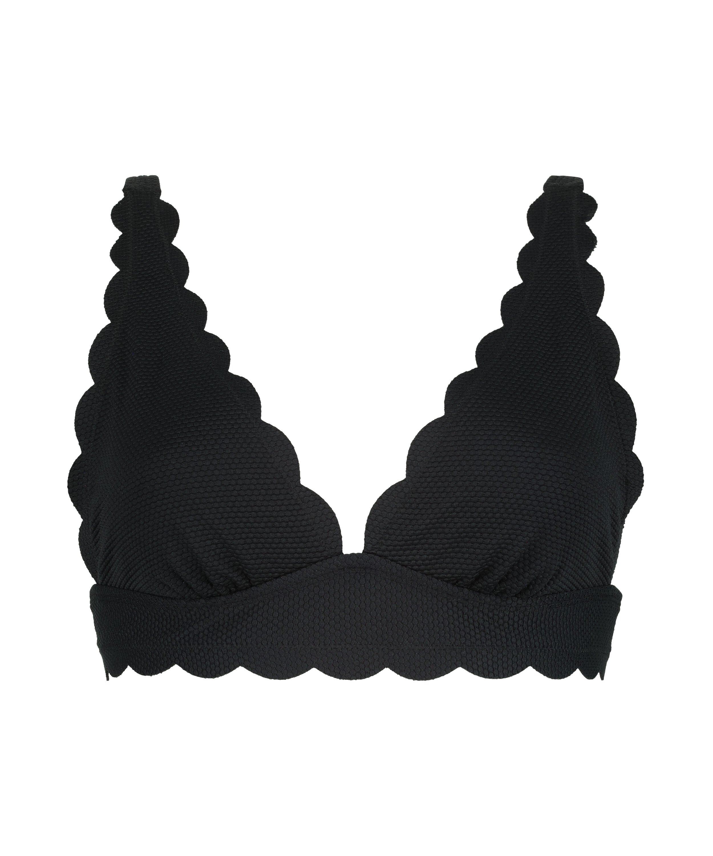 Haut de bikini Triangle Scallop, Noir Haut de bikini Triangle Scallop, Noir