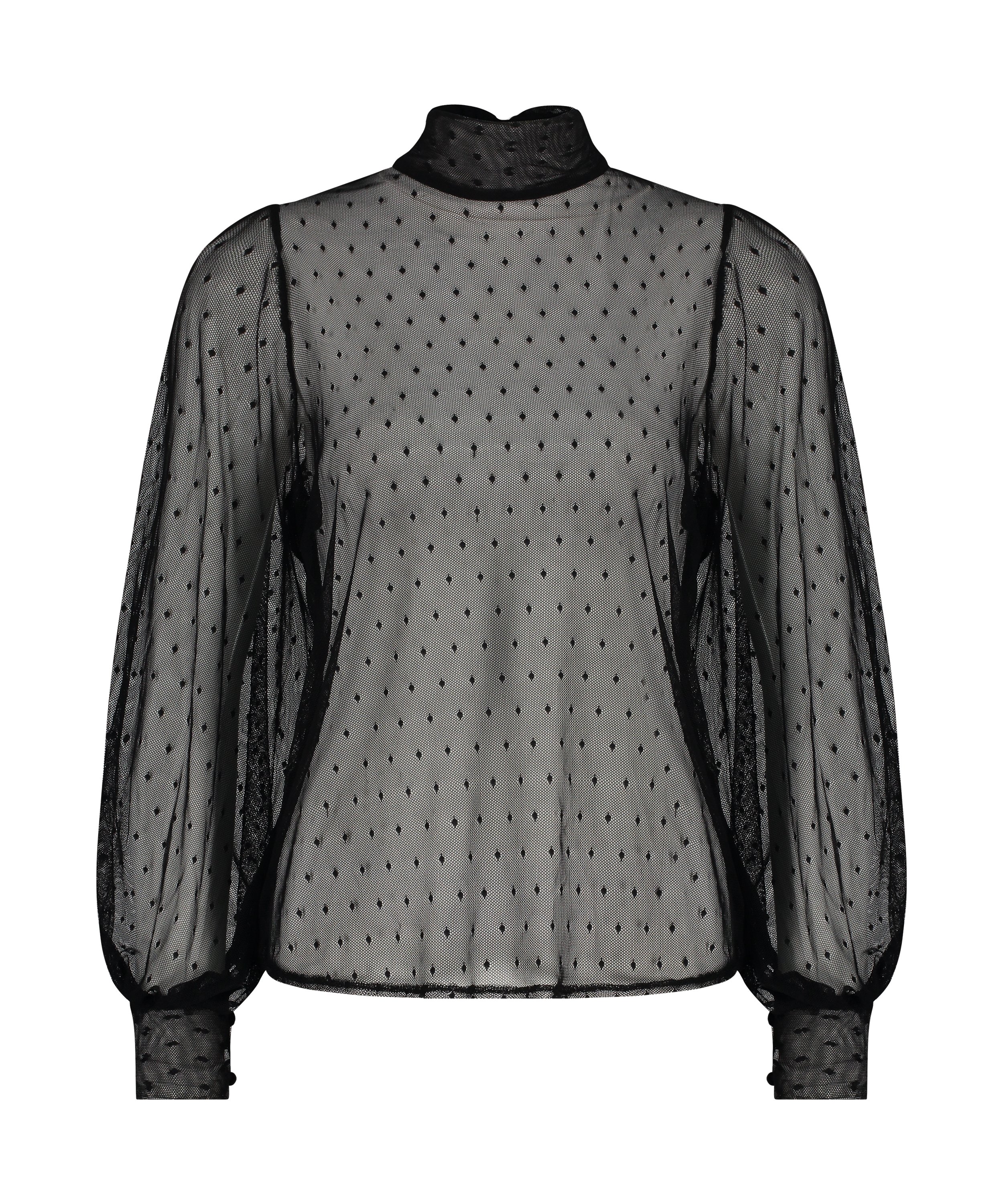 Kanten top, Zwart, main