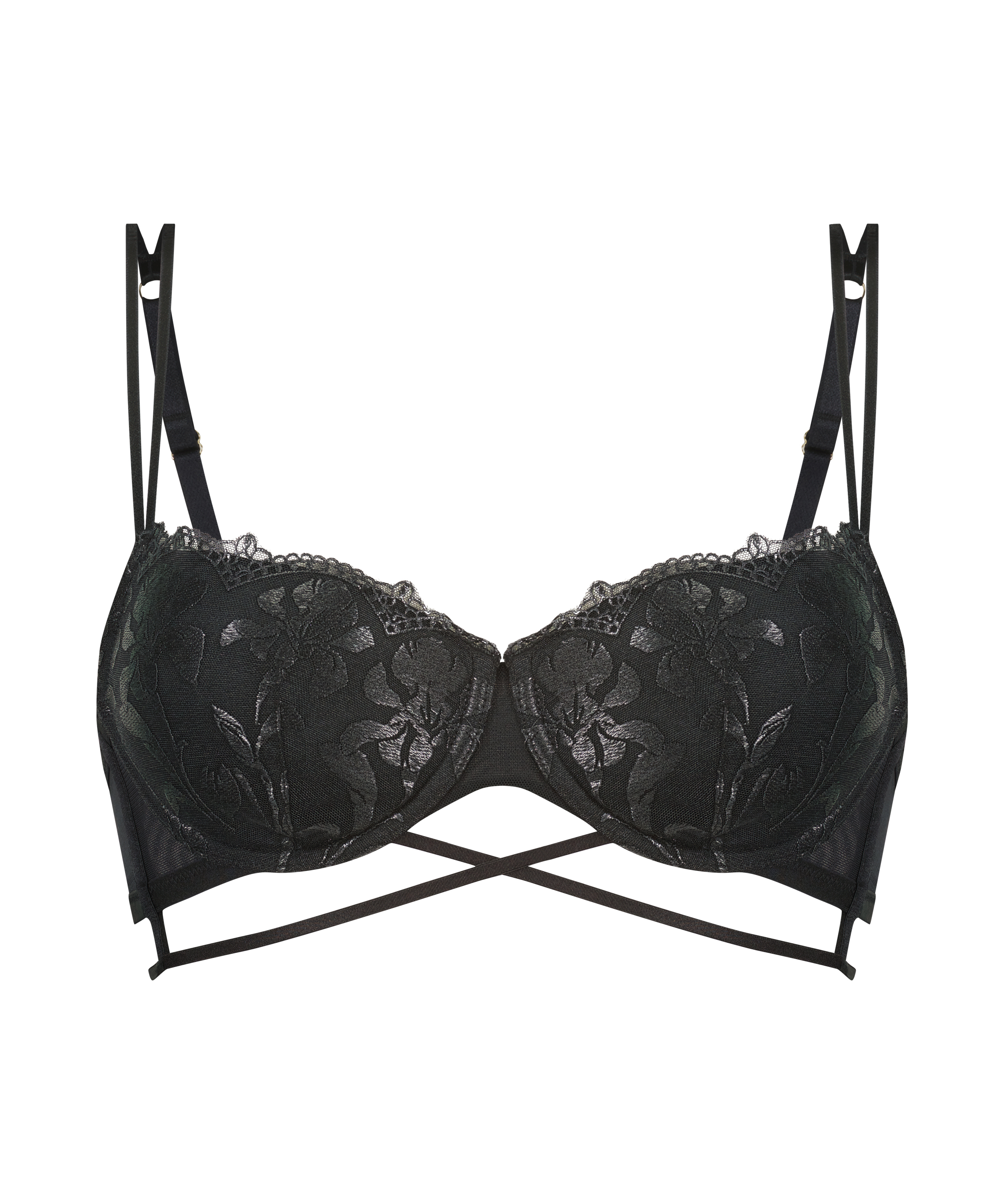 Soutien-gorge bustier rembourré à armatures Mila, Noir, main