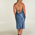 Jurk midi Satijn, Blauw