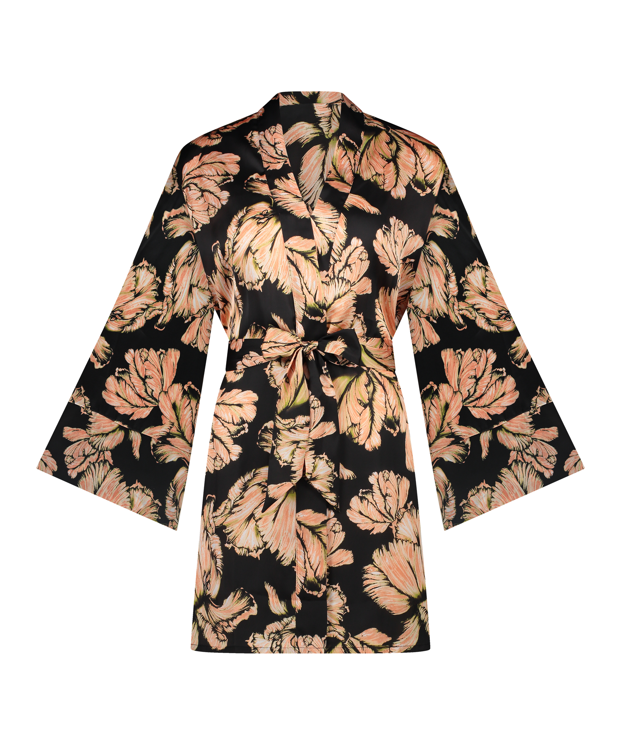 Kimono Satin, Zwart, main