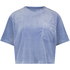 Top Velours Pocket, Bleu
