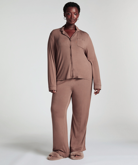 Veste &agrave; manches longues en jersey Essential, Brun