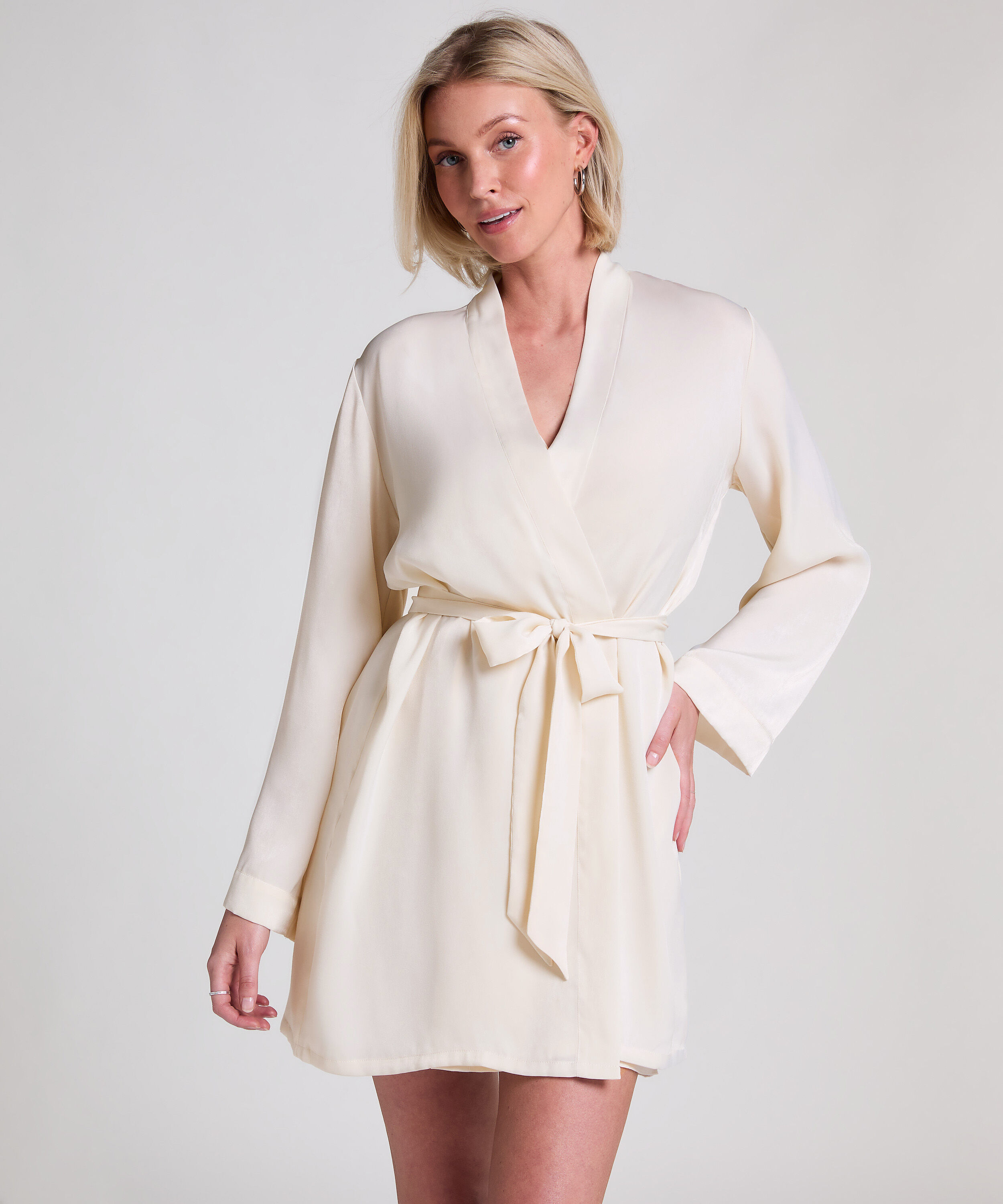 Kimono Satin, Blanc
