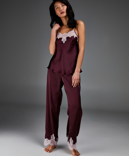 Cami top en satin, Rouge