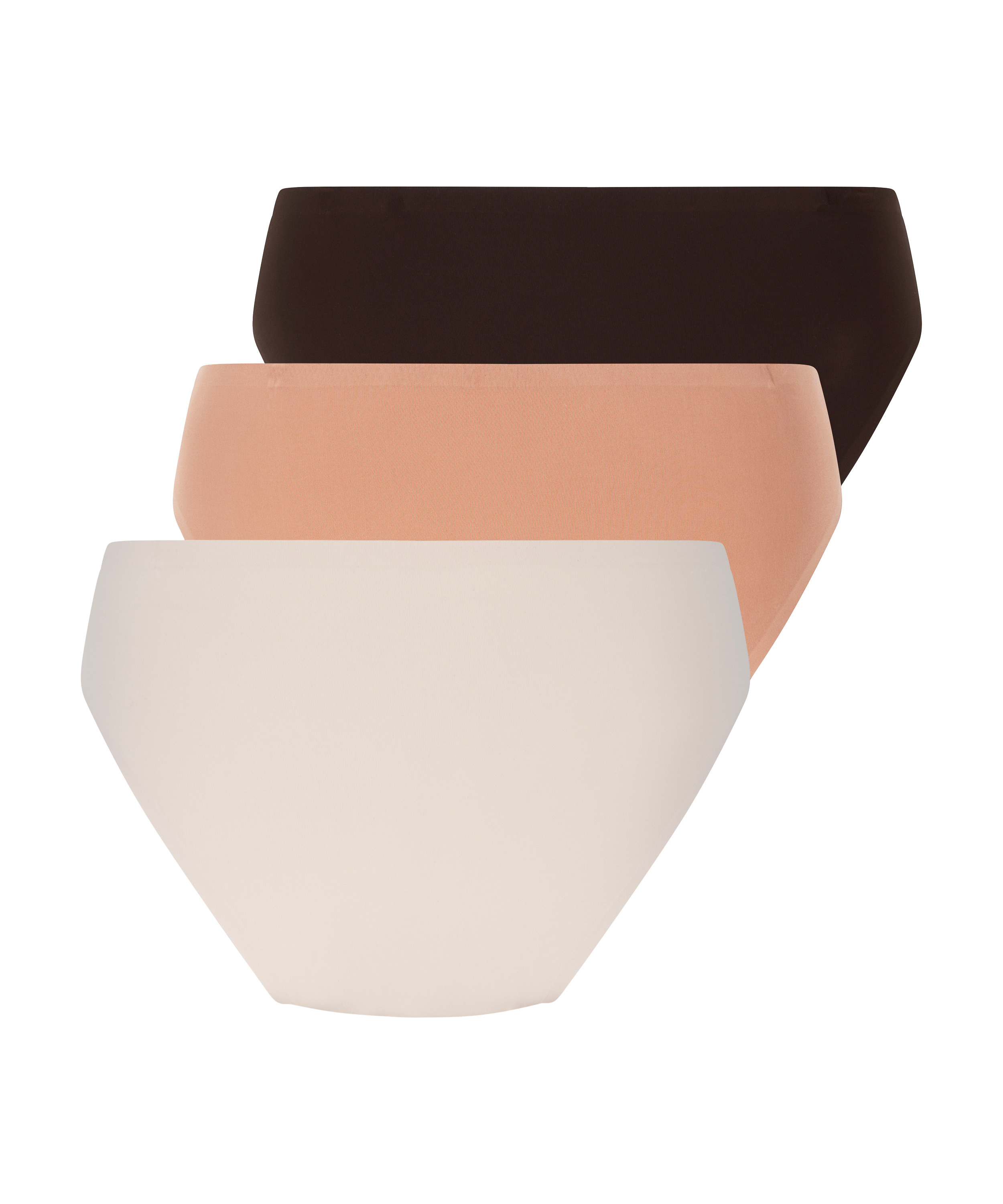 Lot de 3 slips br&eacute;siliens invisibles, Brun, main