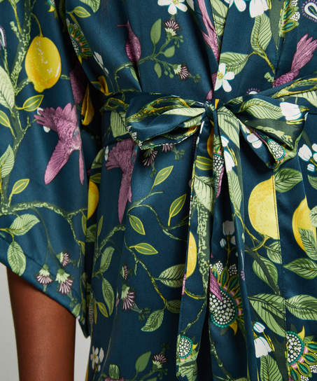Kimono Satin, Bleu
