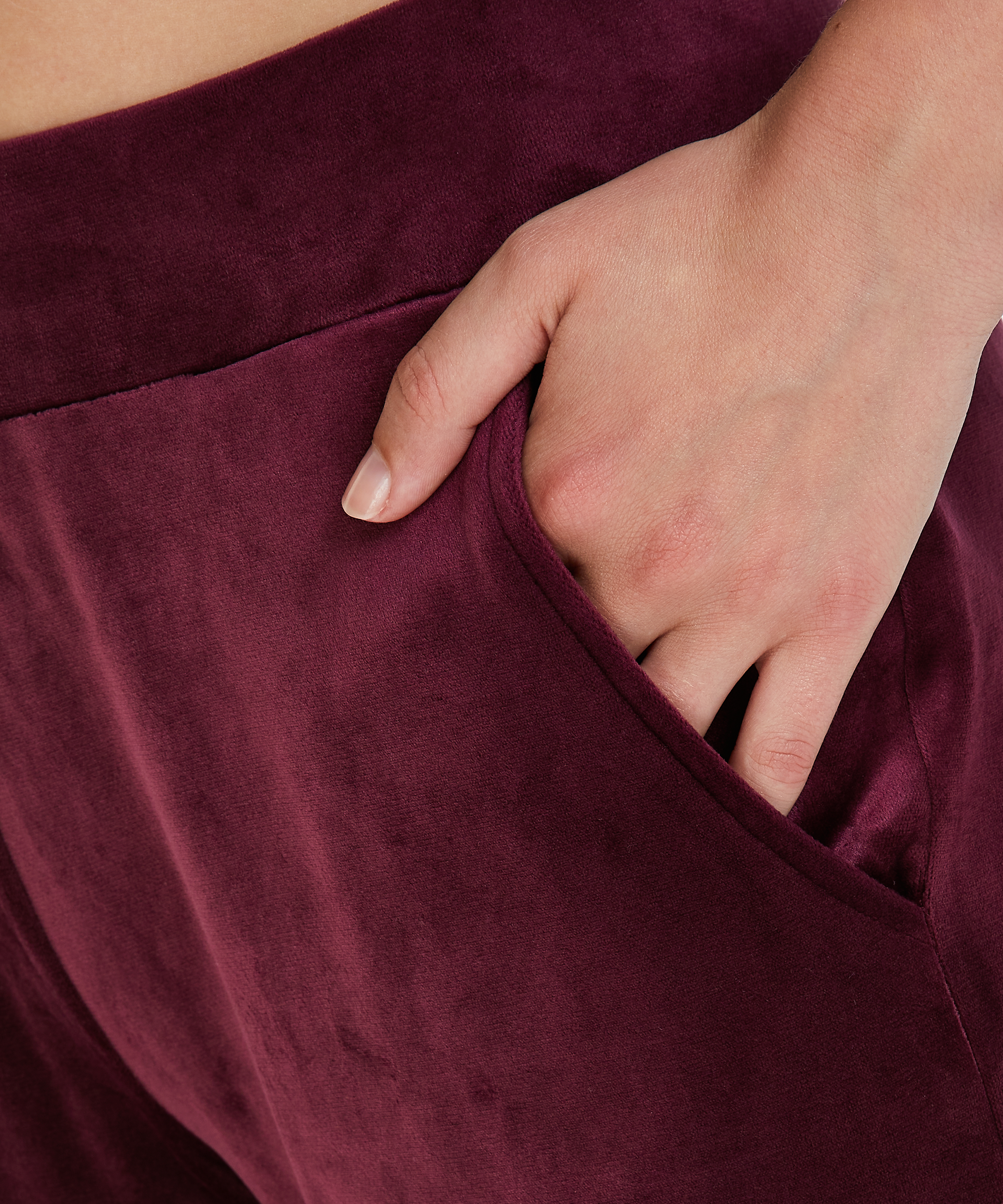 Pyjamabroek velours, Rood, main