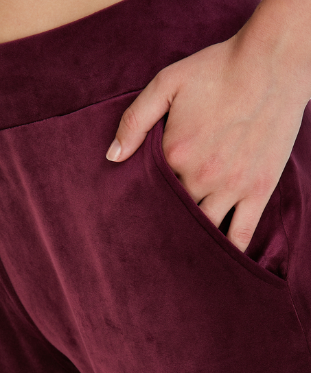 Pyjamabroek velours, Rood