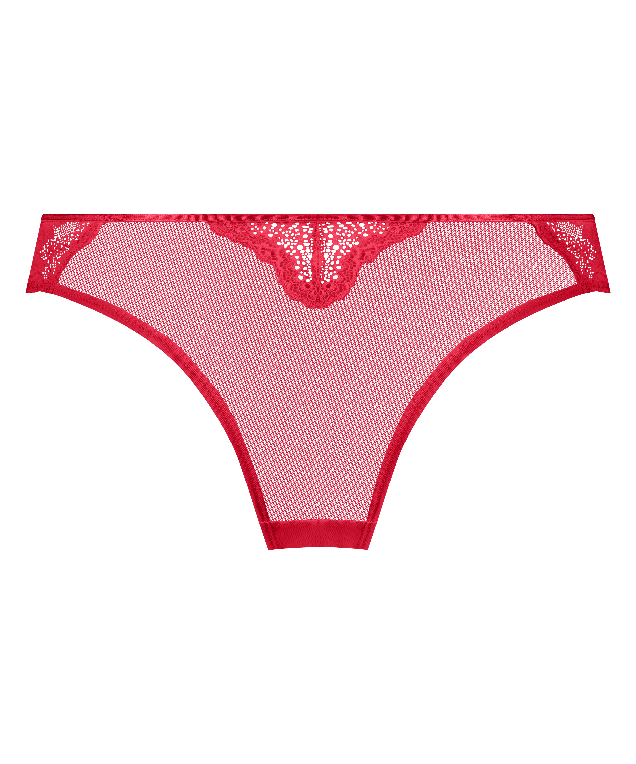 Slip brésilien Amy Heart, Rouge, main