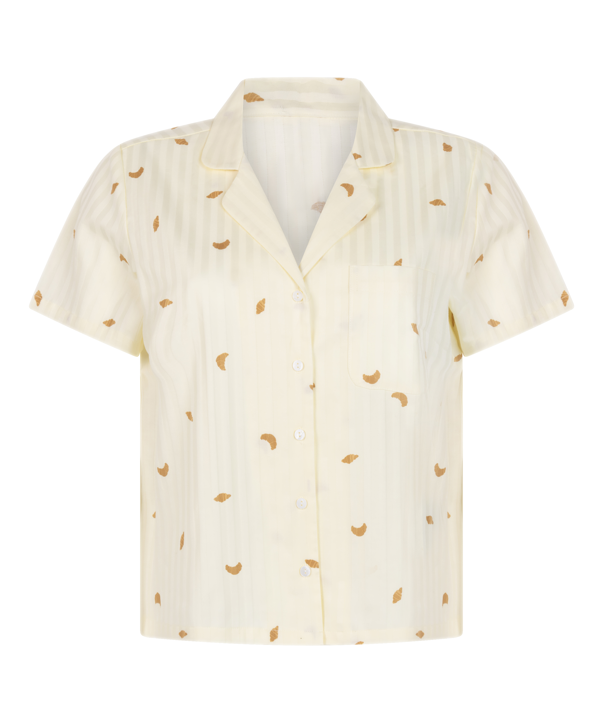 katoenen pyjama top, Geel, main