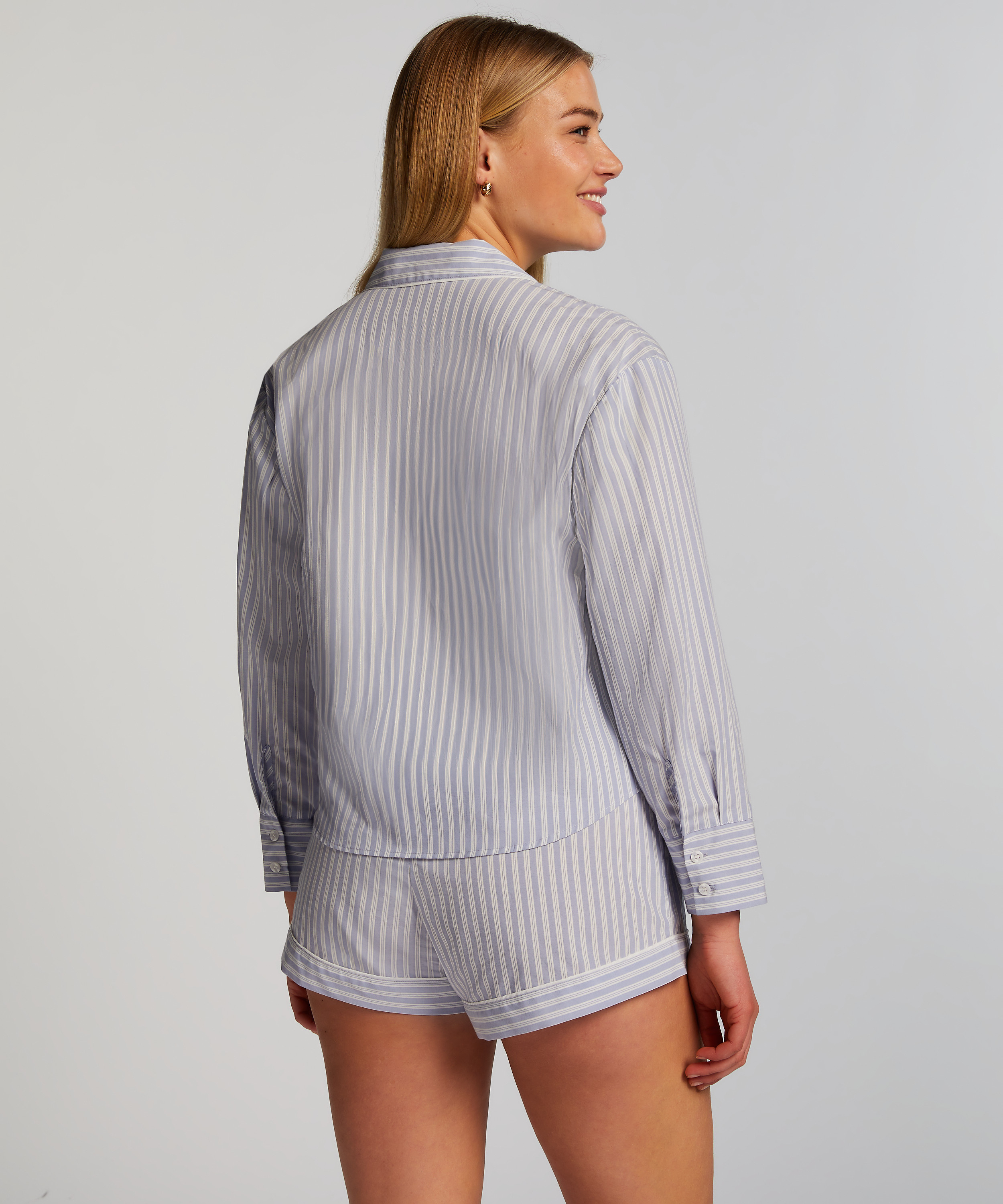 Short Coton, Bleu, main