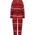 Onesie en flanelle et polaire Fairisle, Rouge
