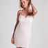 Robe nuisette en satin Minimal, Blanc