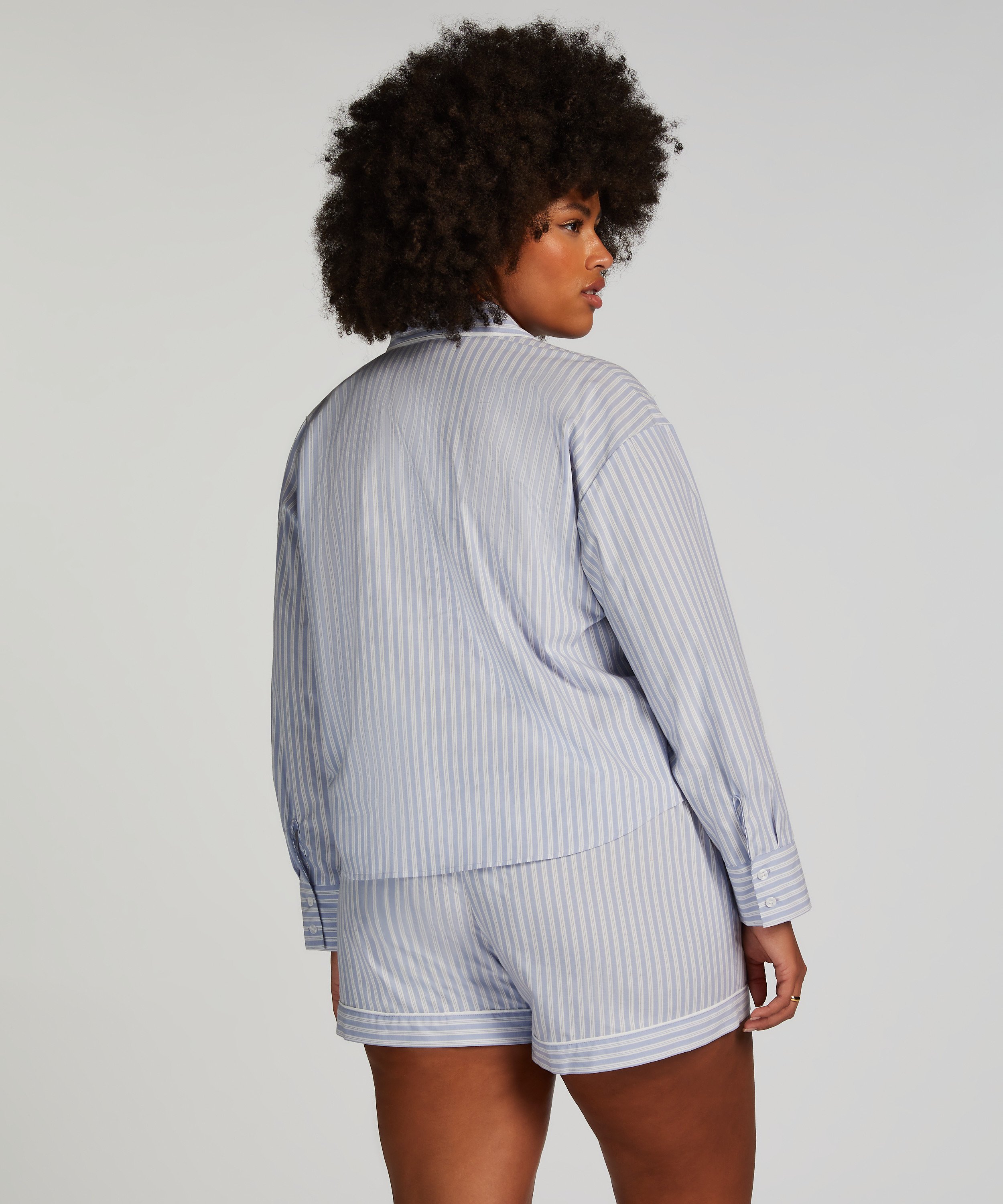 Short Coton, Bleu, main