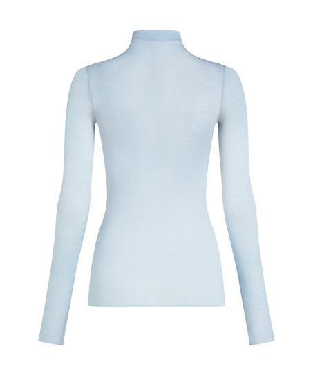 super soft Turtleneck shirt met Cashmere, Blauw