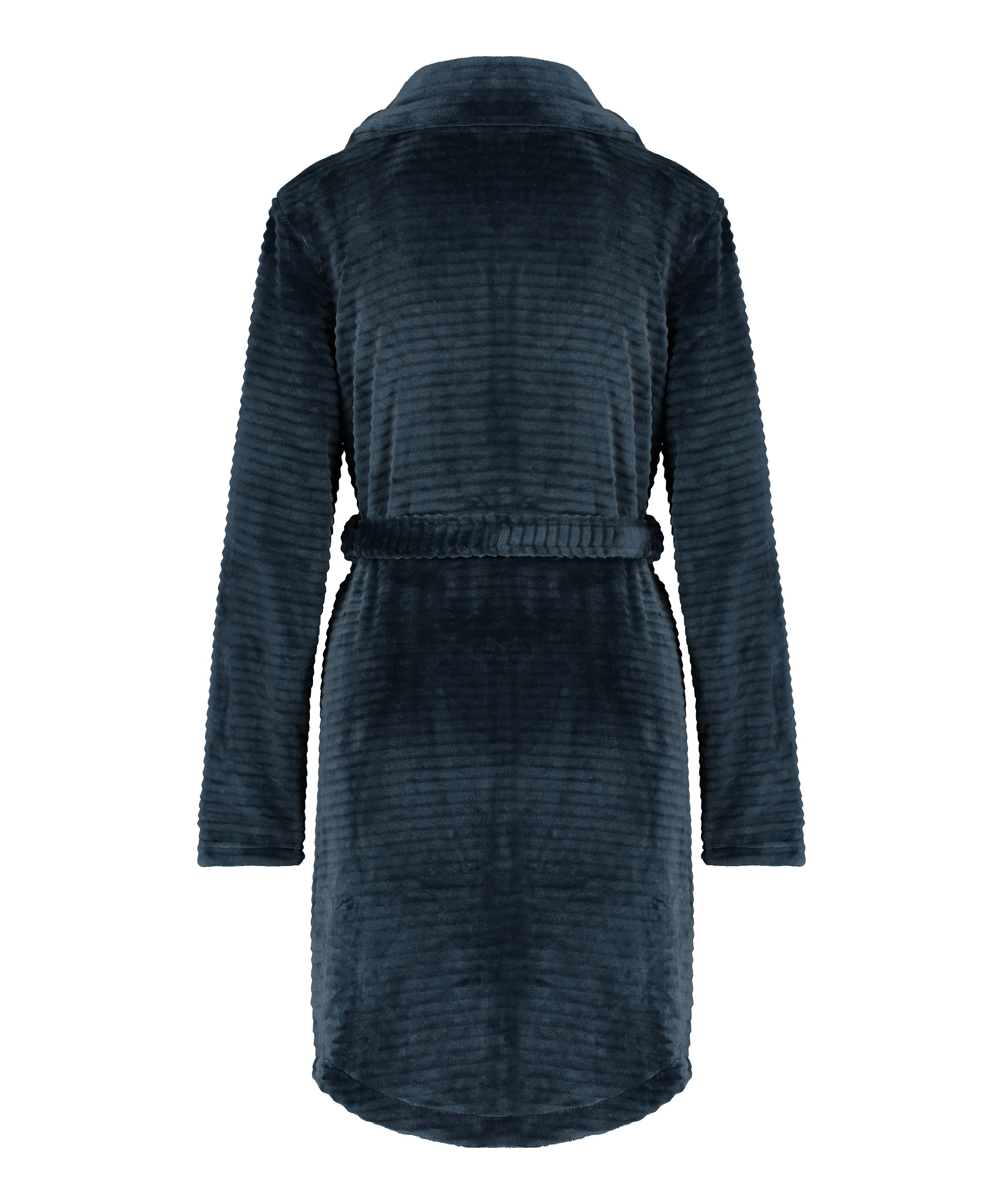 Peignoir en molleton avec fermeture éclair, Bleu, main