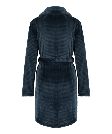 Peignoir en molleton avec fermeture éclair, Bleu