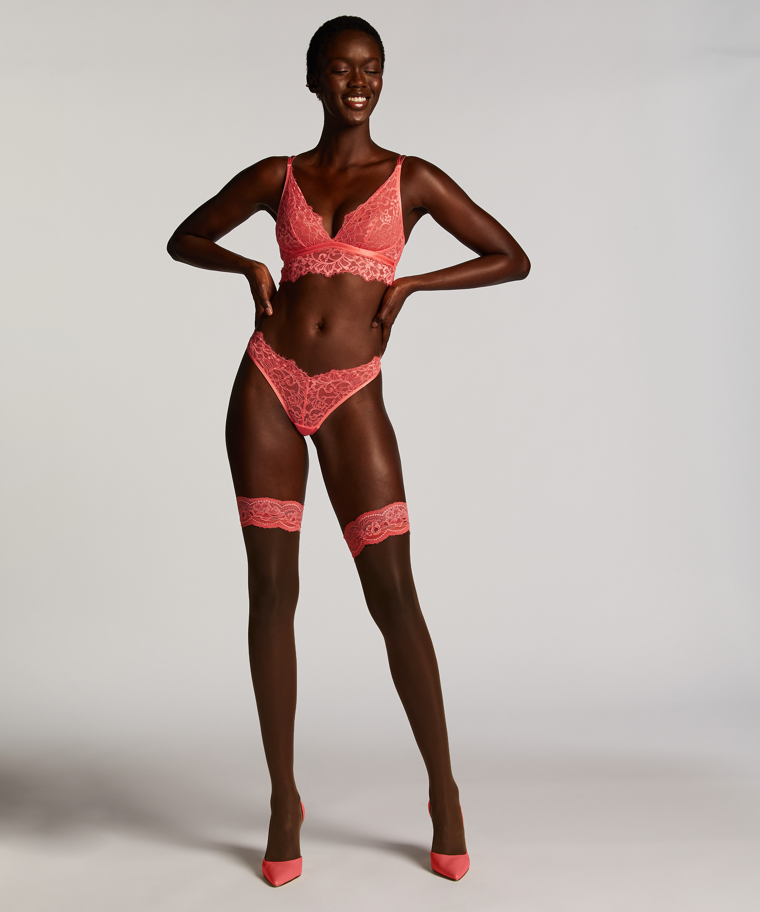 Stay-ups 15 Denier Kant, Roze, main