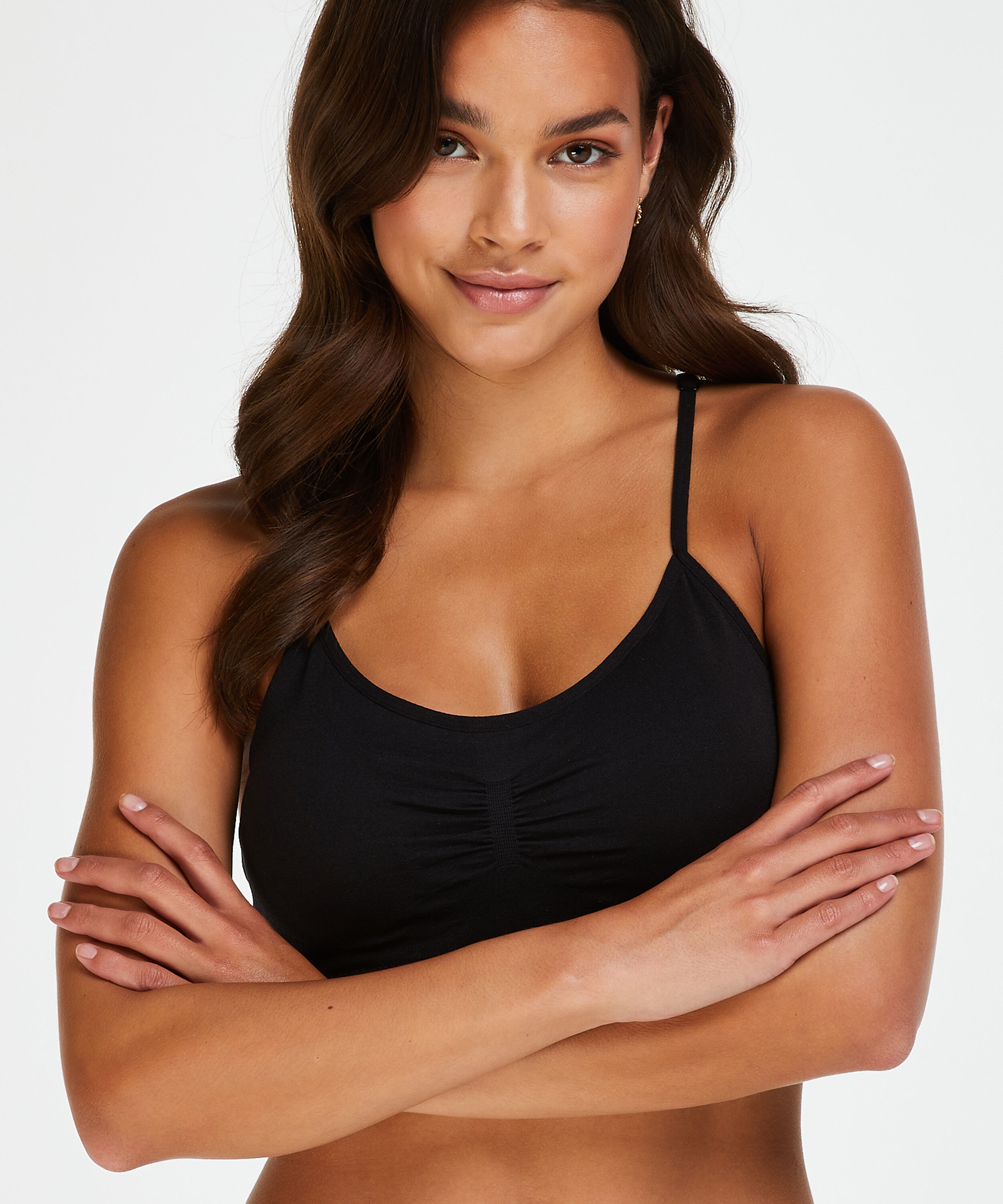 Naadloze bralette Marine, Zwart