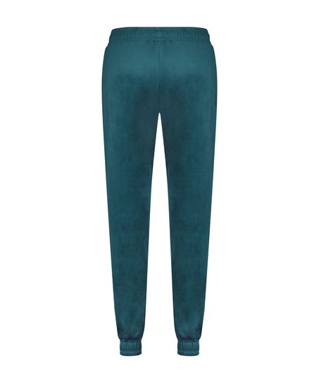 Joggingbroek Velours Pintuck, Blauw
