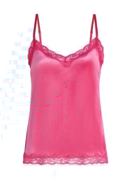 Cami top Velours Lace, Roze