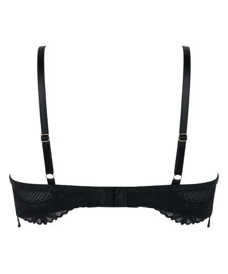 Soutien-gorge rembourré demi-bonnet à armatures préformé Belladonna, Noir