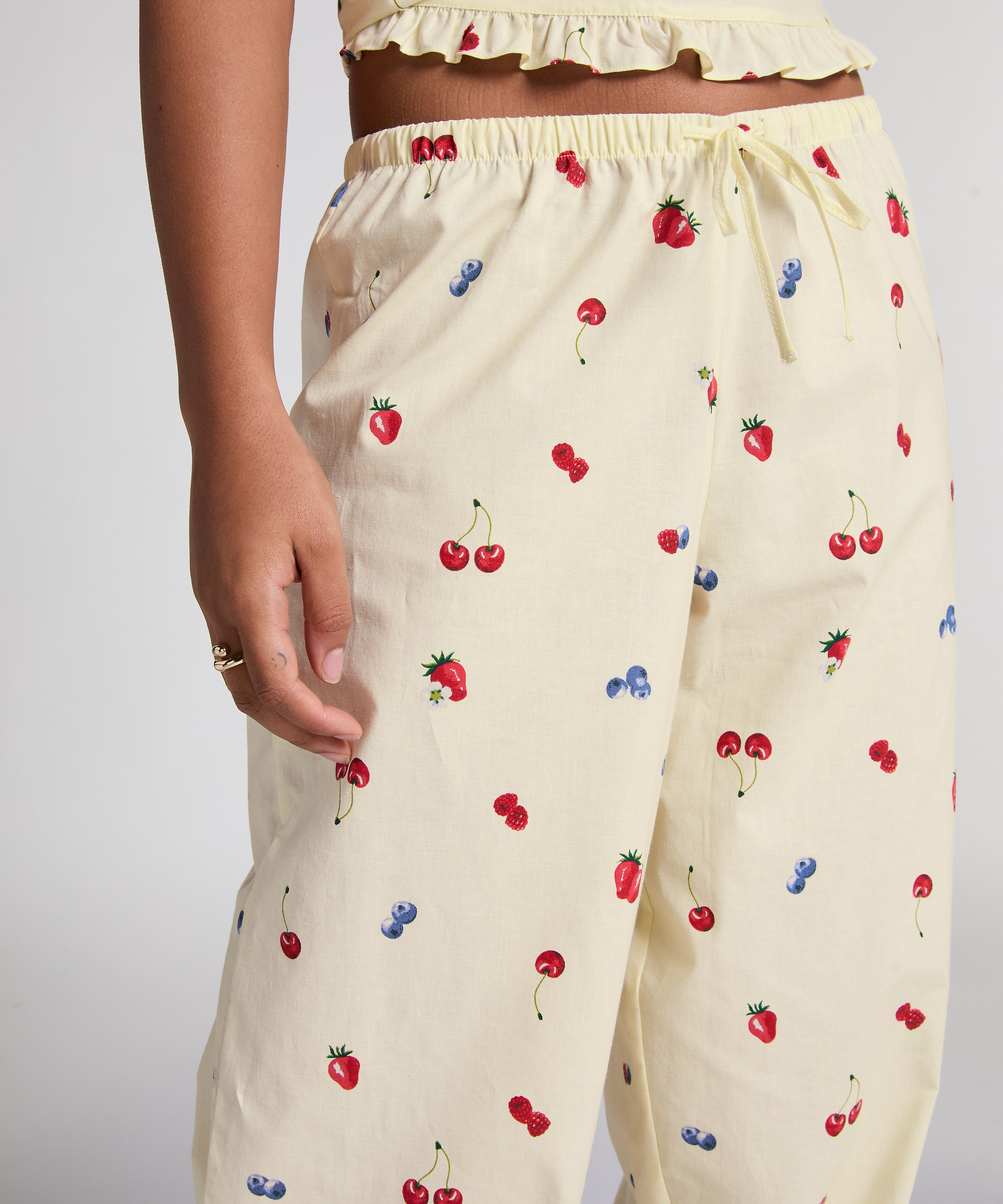 Pantalon tissé, Jaune, main