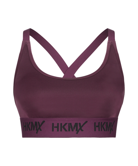 HKMX sport bh The Crop Logo Level 1, Paars