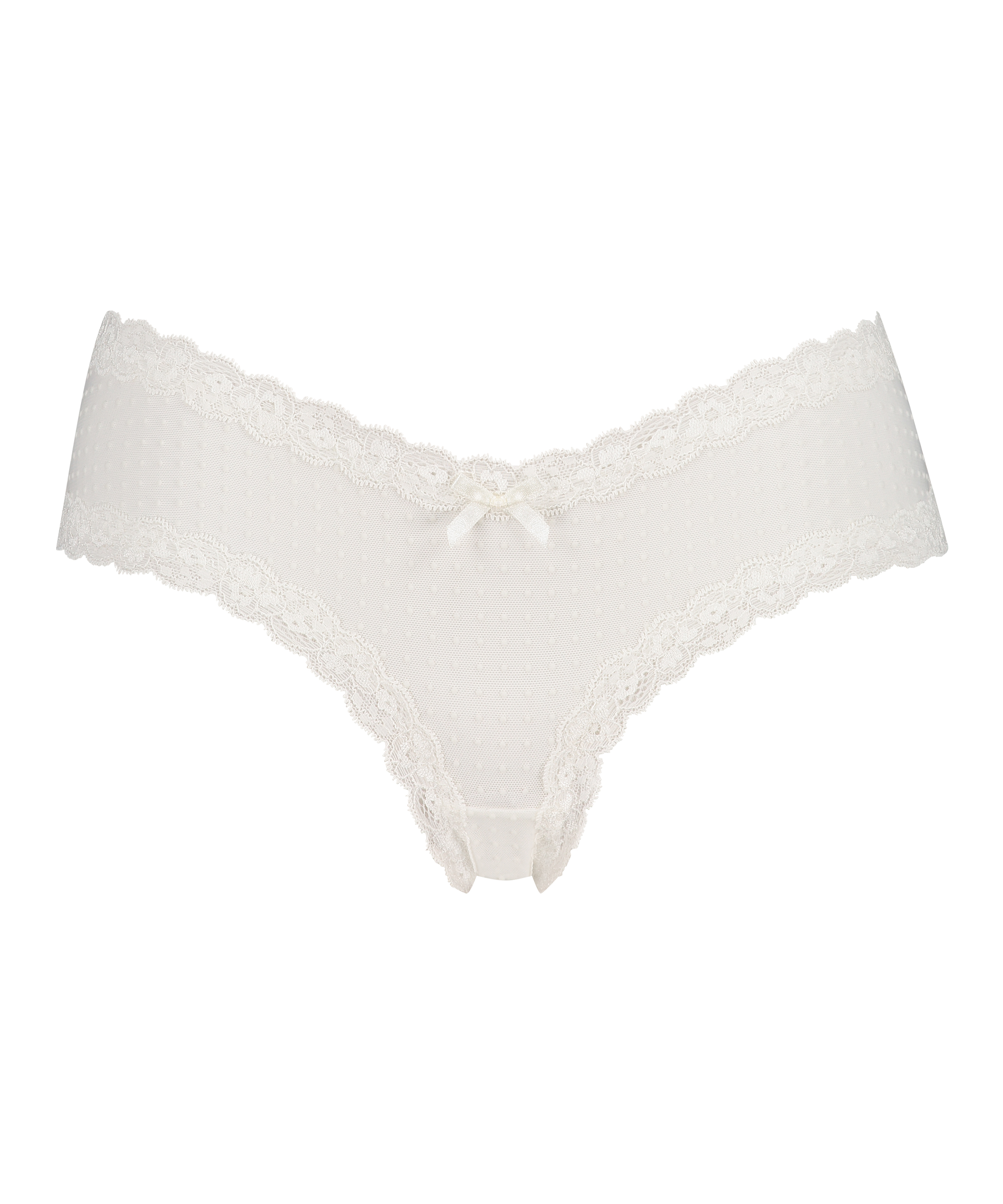 Slip brésilien V-shape mesh, Blanc, main