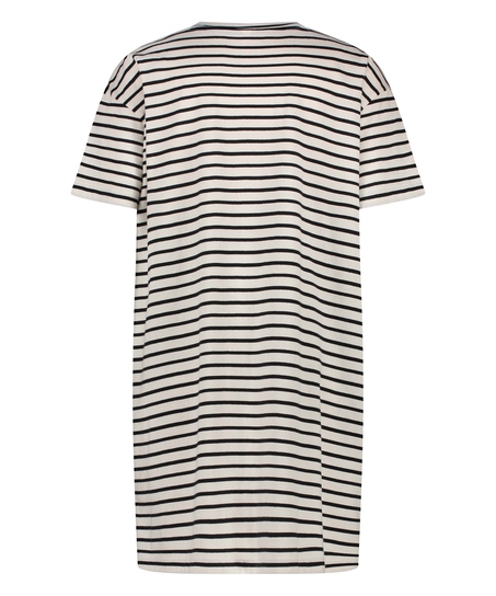 Nachthemd ronde hals, Zwart