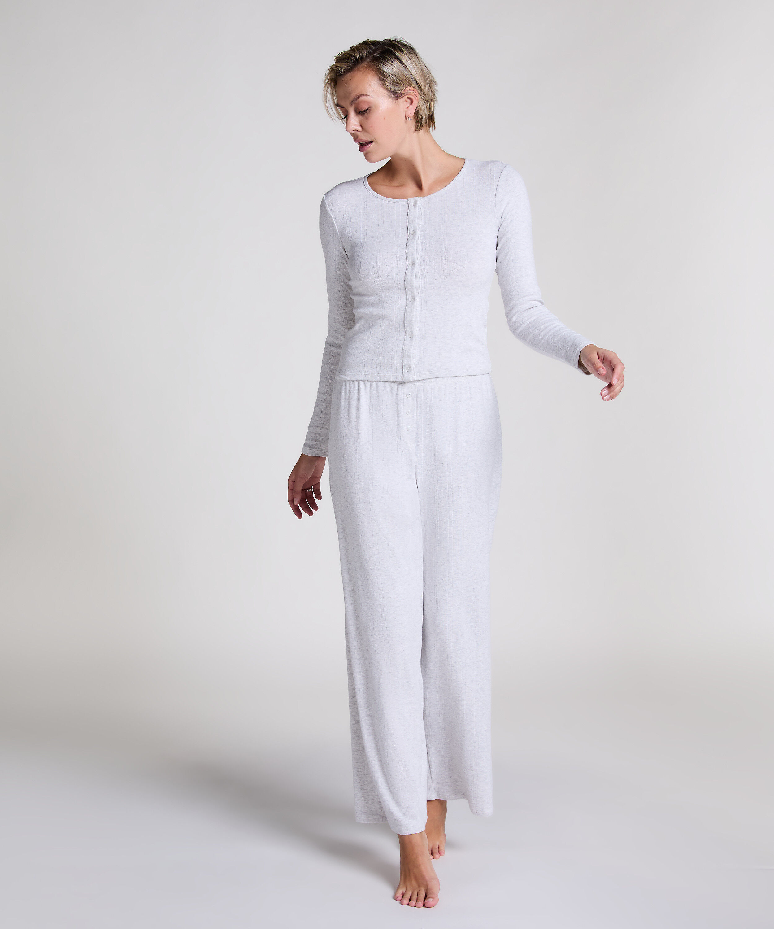 Pyjamabroek Pointelle, Grijs Pyjamabroek Pointelle, Grijs