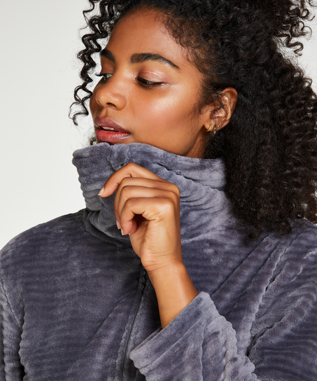 Badjas Zip fleece, Grijs