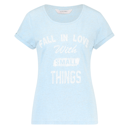 Top SS Chest Print, Blauw