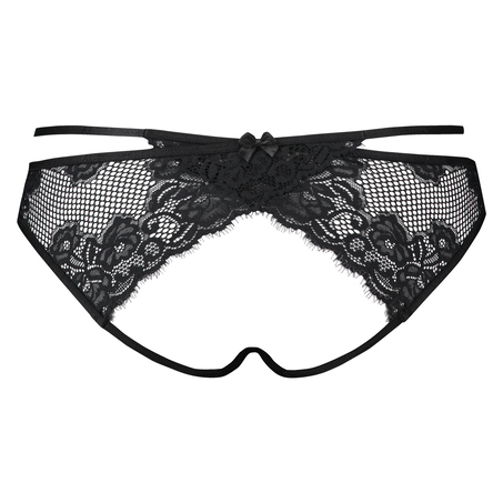 Slip br&eacute;silien Open Back Jenny, Noir